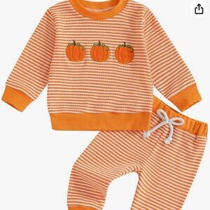 18 - 24 MONTHS NWT Baby Boy Pumpkin Outfit 2-Piece Set | Orange Knit Top & Pants